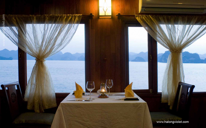 Indochina Sails - A Table in the Restaurant